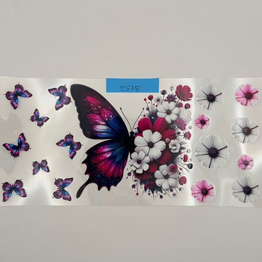 butterfly with white flowers