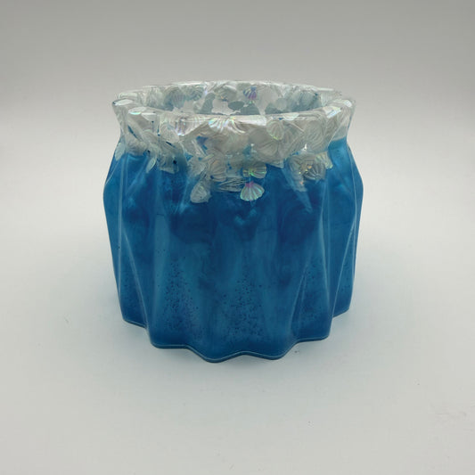 Beautiful Ocean Blue & Iridescent Sea Shell Container