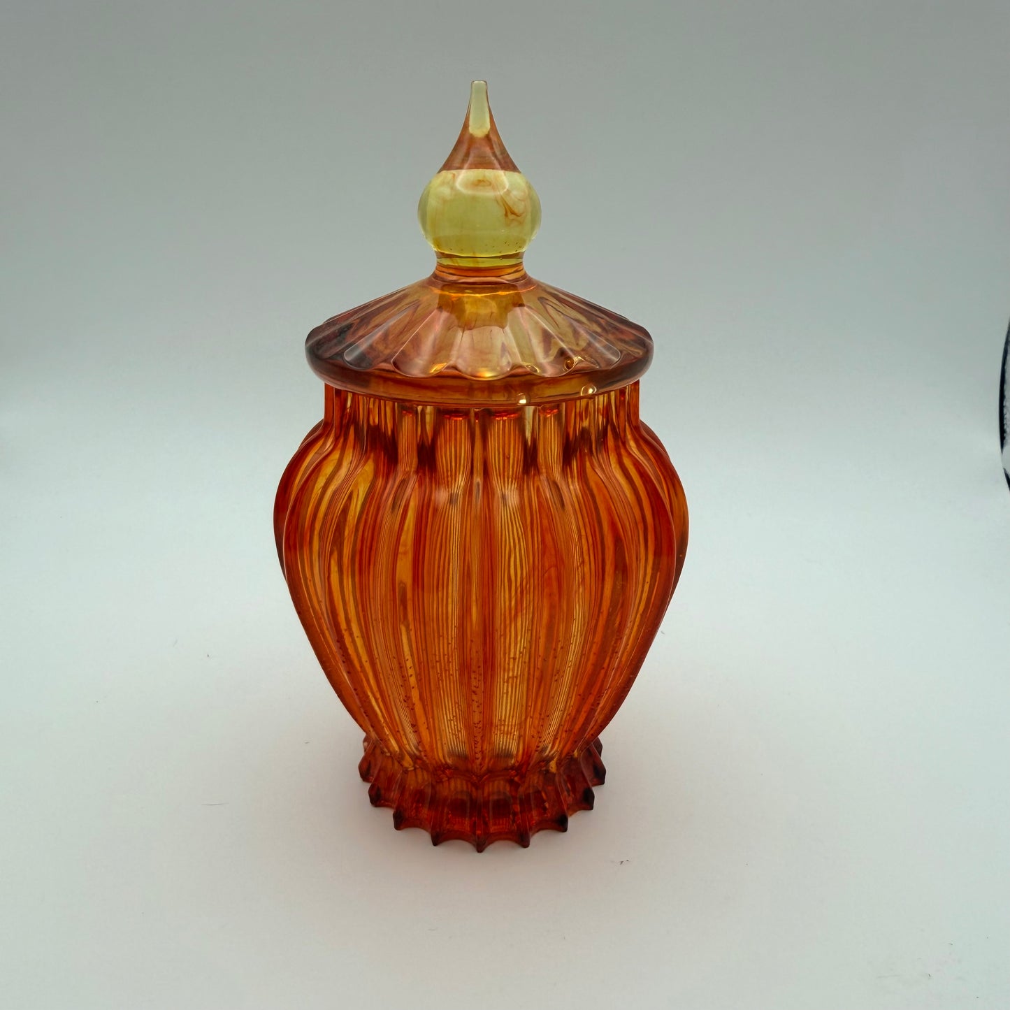 Amber Vintage Style Container with Lid