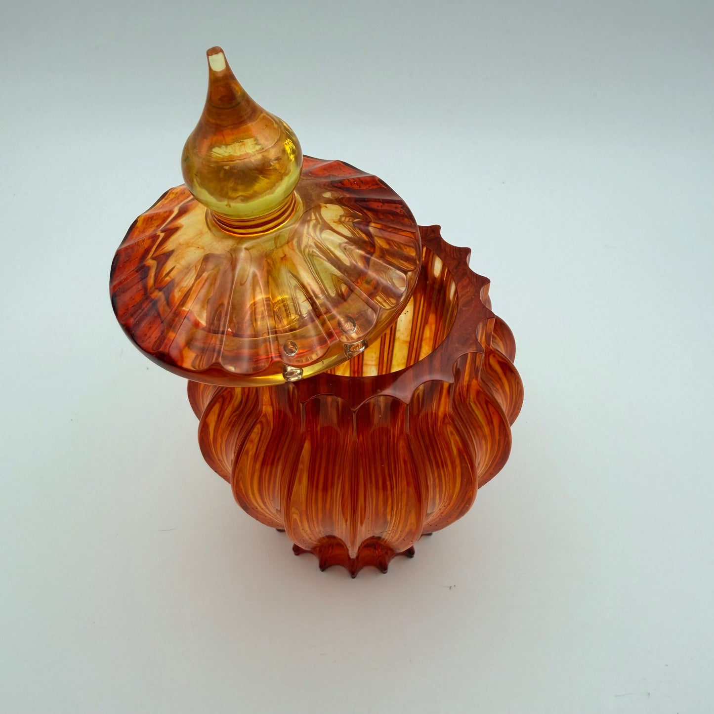 Amber Vintage Style Container with Lid