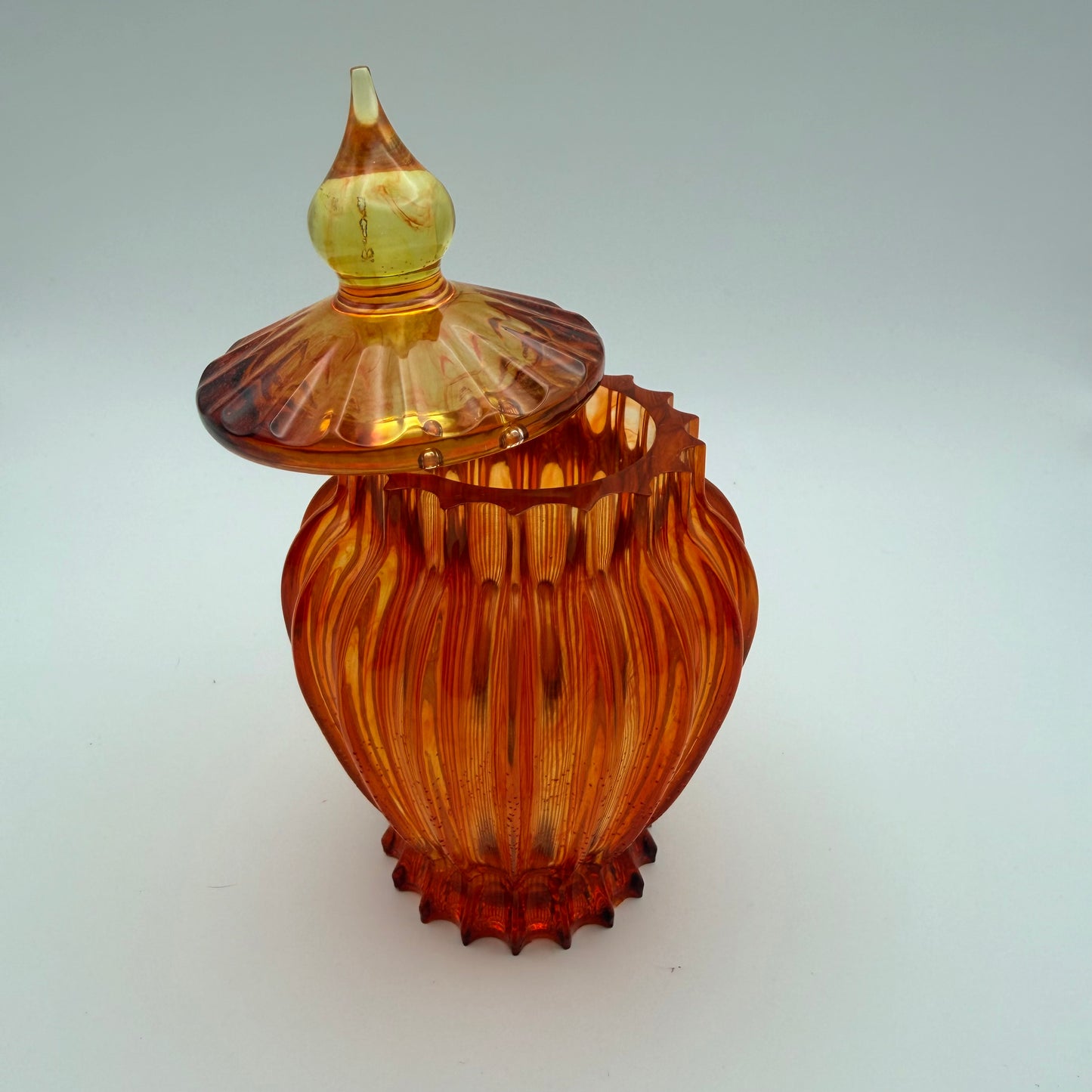 Amber Vintage Style Container with Lid