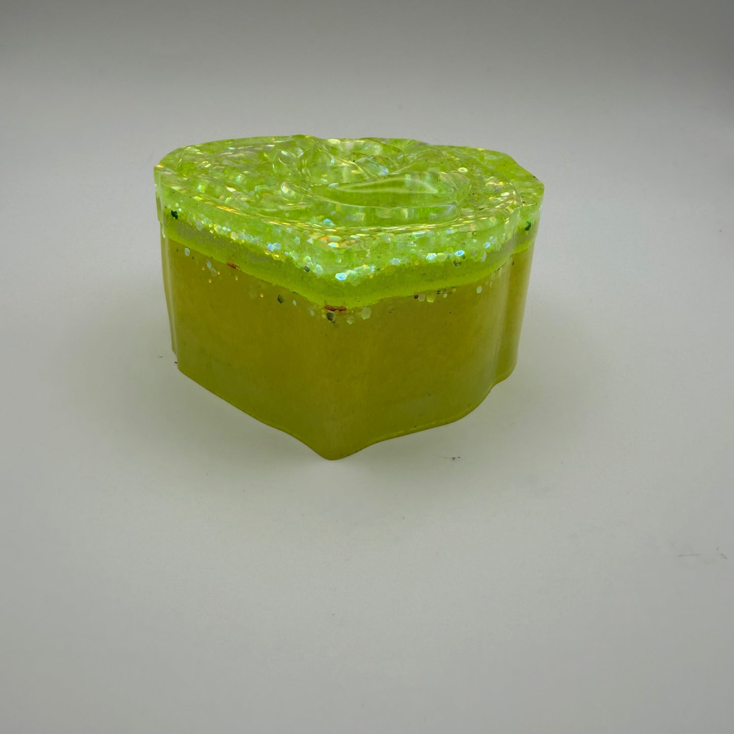 Stunning Yellow Glitter Heart Container