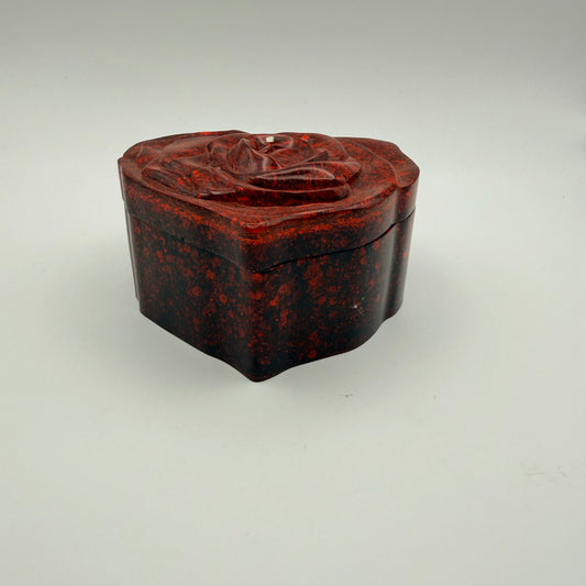 Stunning Red Glitter Heart Container