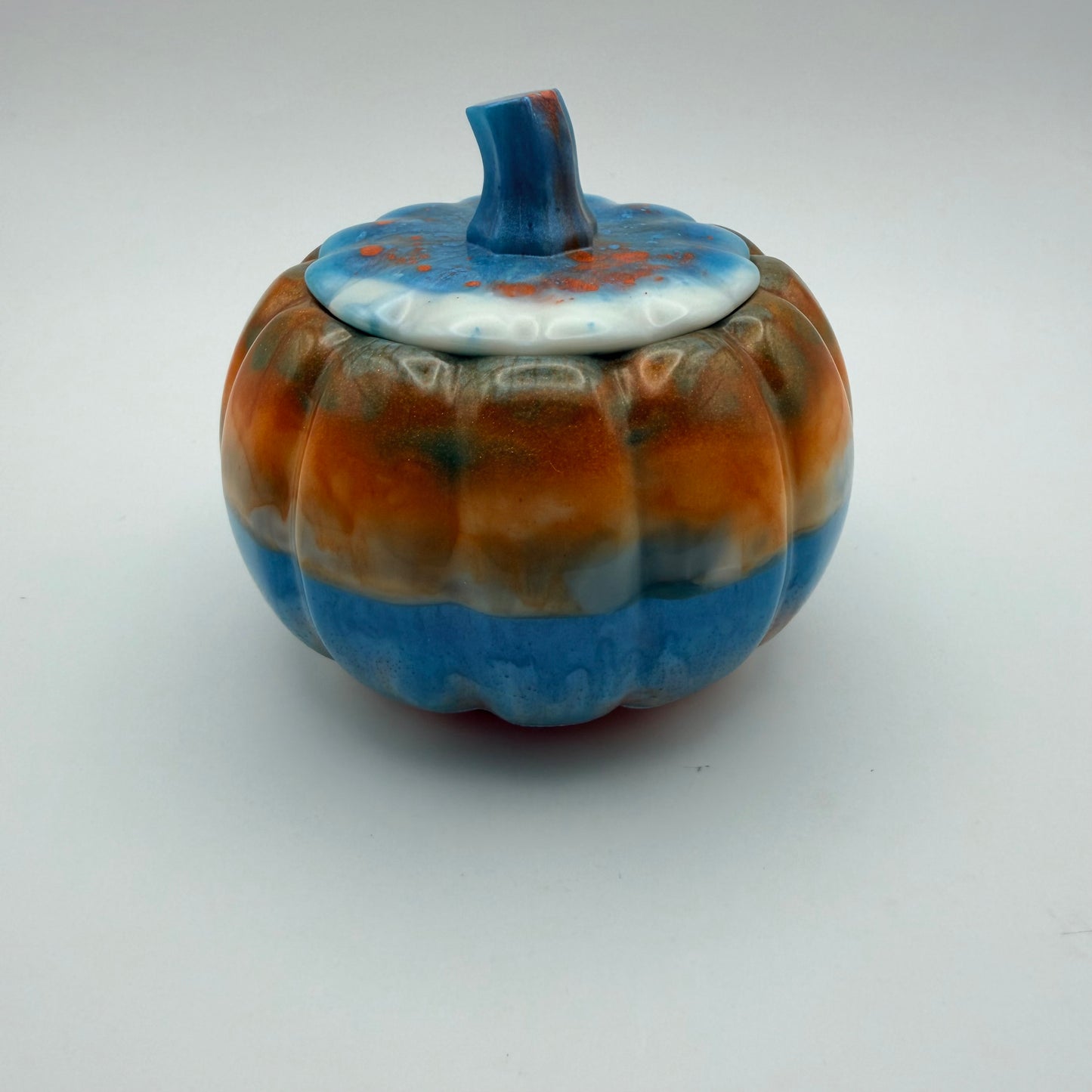 Orange & Blue Pumpkin Container