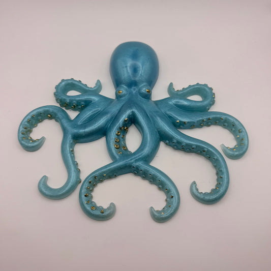 Mica Blue with Gold Accents Octopus