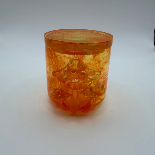 Orange and Yellow Mushroom Container