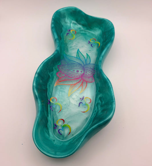 Lotus & Om Irregular Shaped Bowl