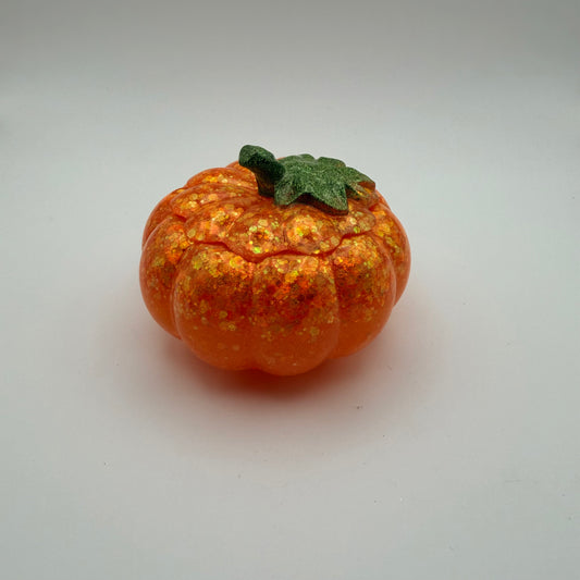 Sparkling Orange Pumpkin Container