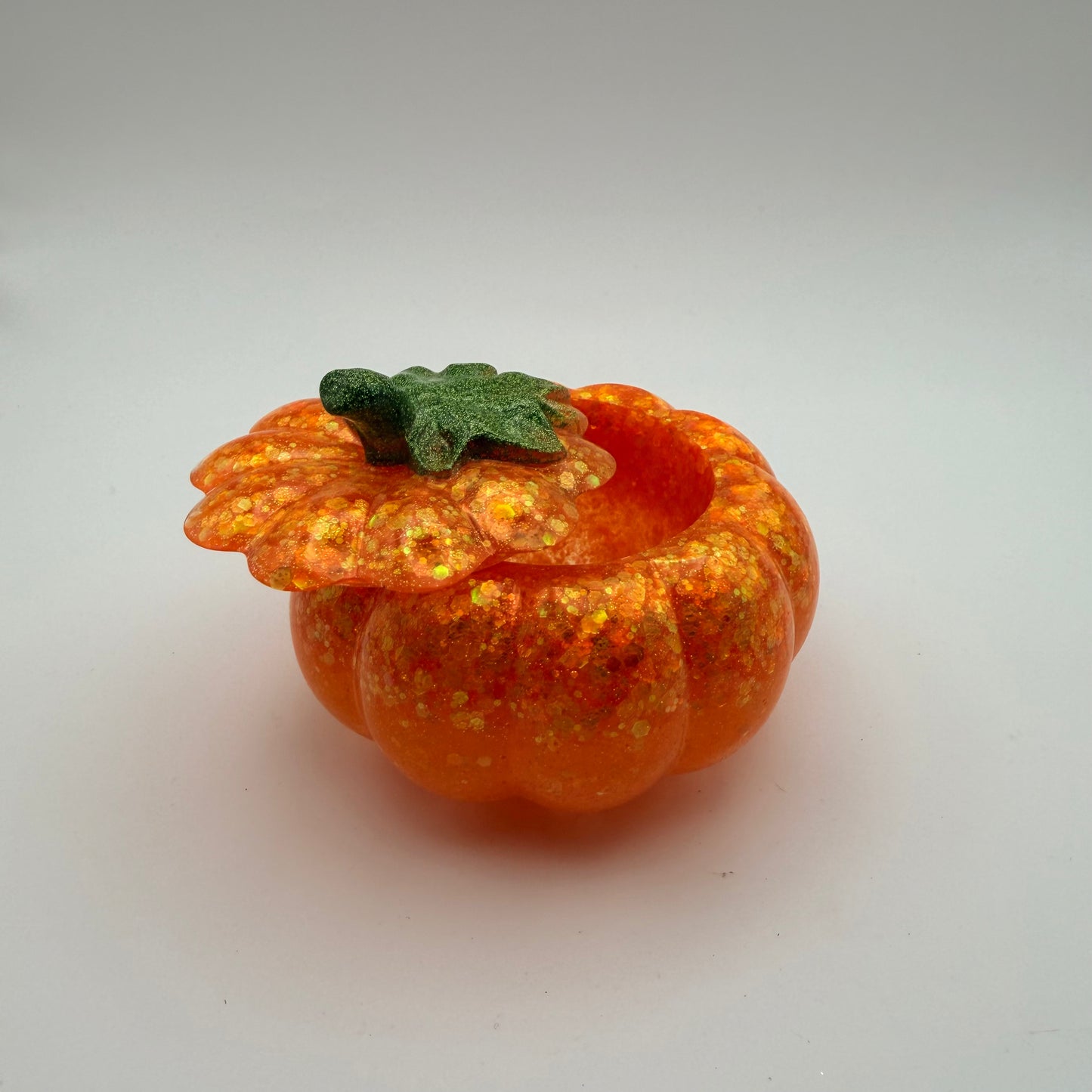 Sparkling Orange Pumpkin Container