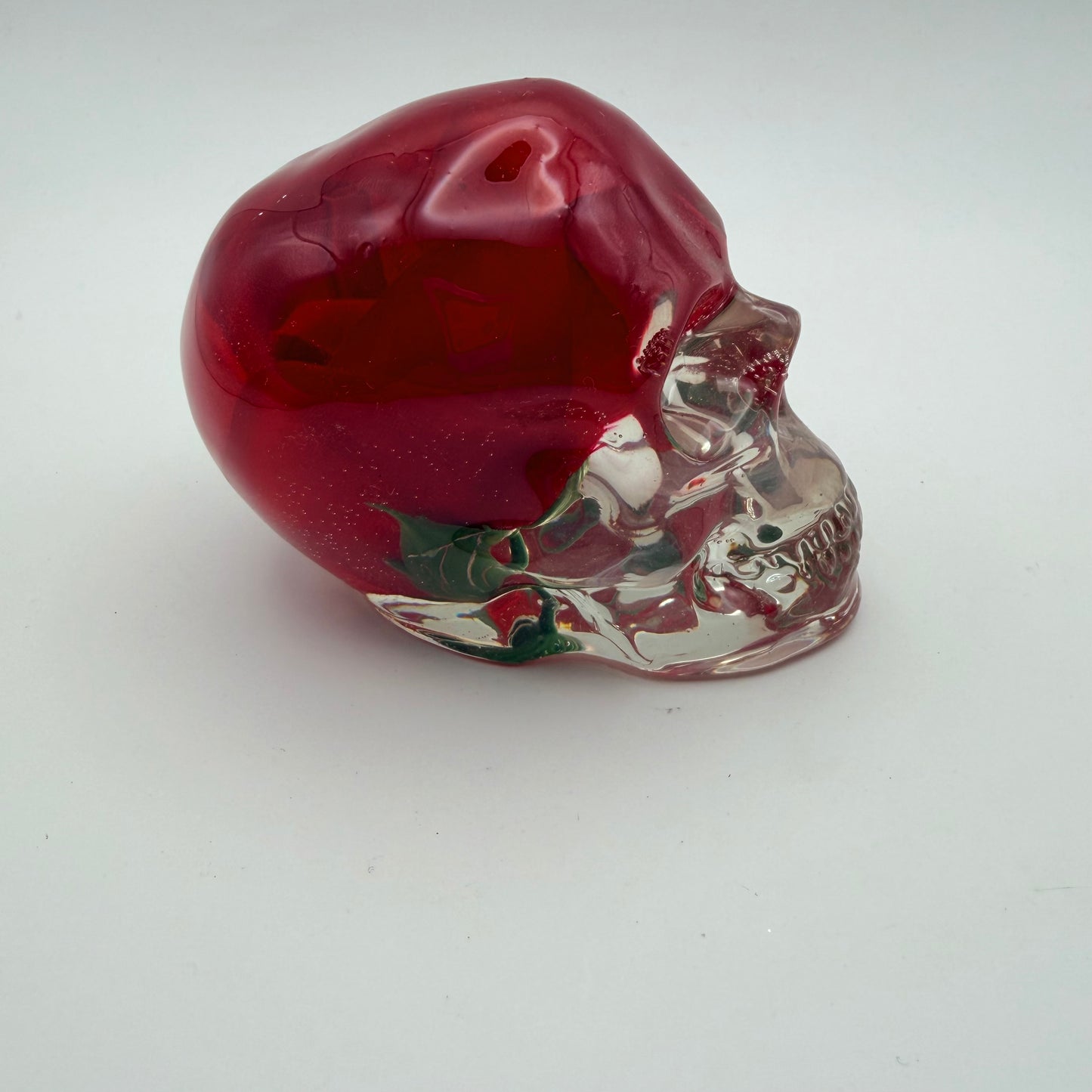 Red Rose Small Skull
