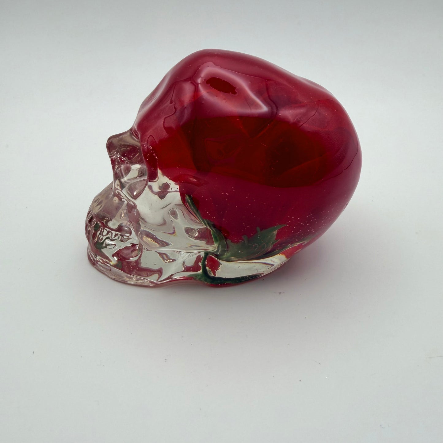 Red Rose Small Skull