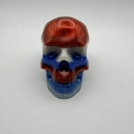 Red, White & Blue Striped Small Skull