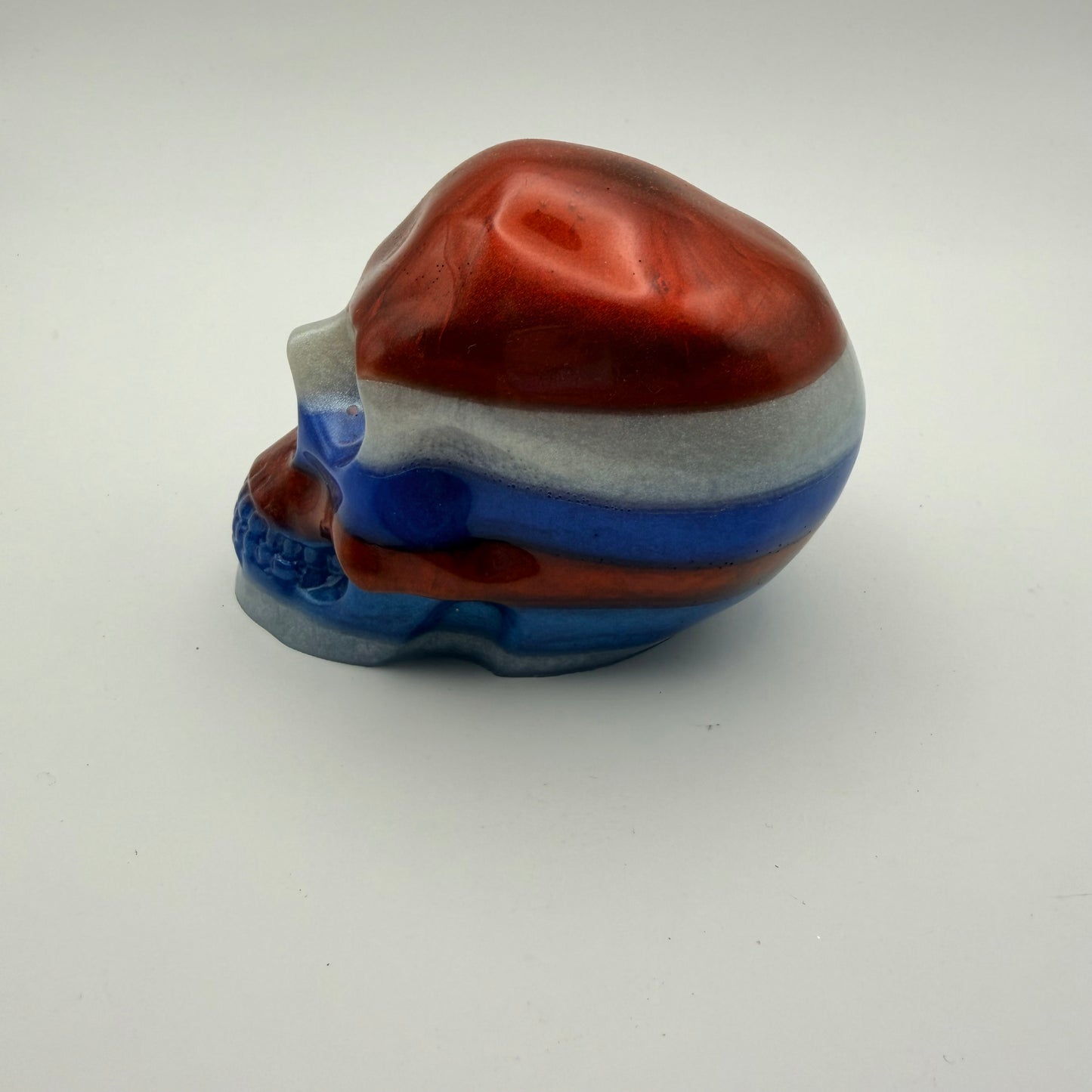 Red, White & Blue Striped Small Skull