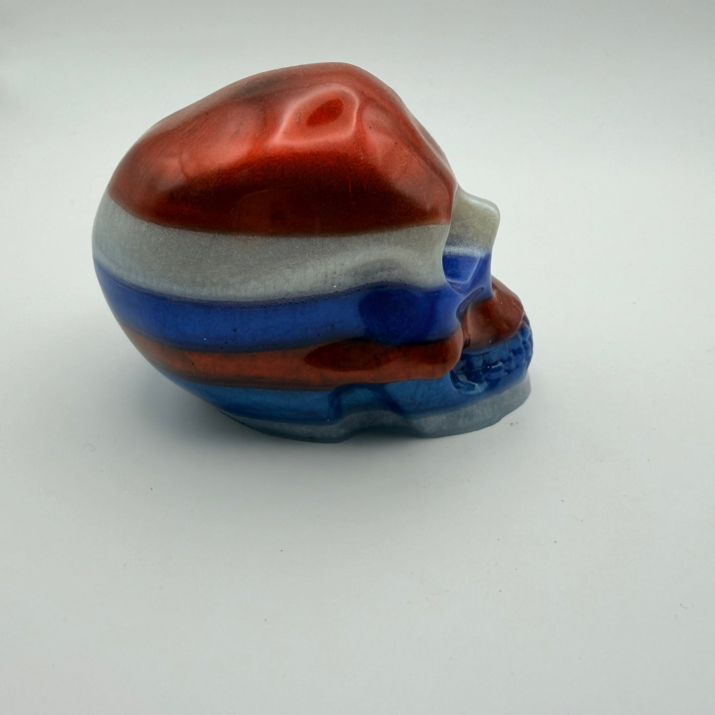 Red, White & Blue Striped Small Skull