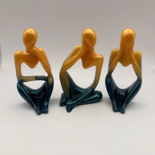 Gold and Blue/Green Set of “Thinkers”