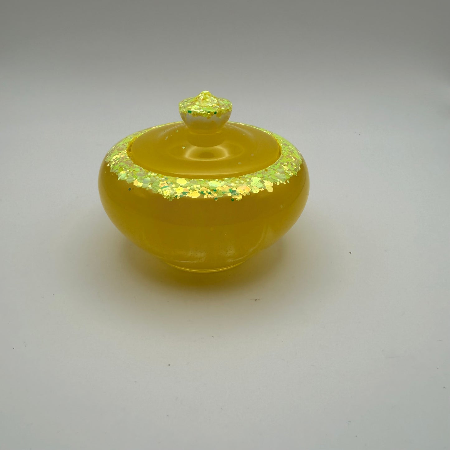 Small Yellow Glitter Container