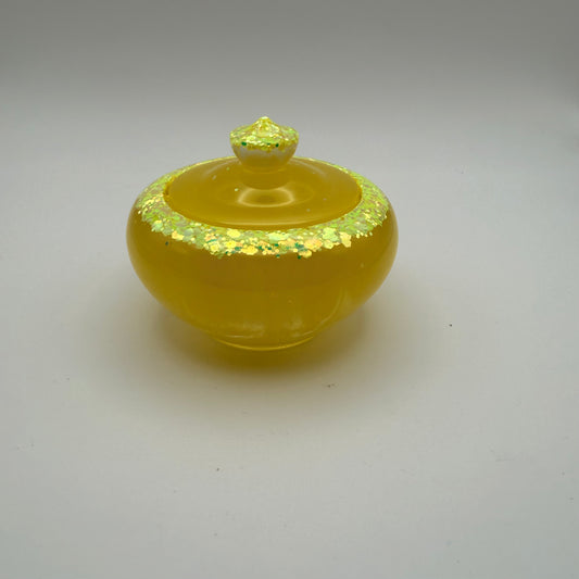 Small Yellow Glitter Container
