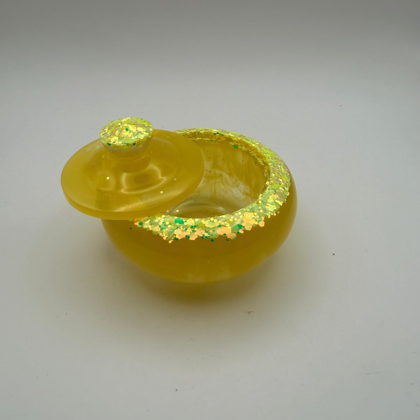 Small Yellow Glitter Container