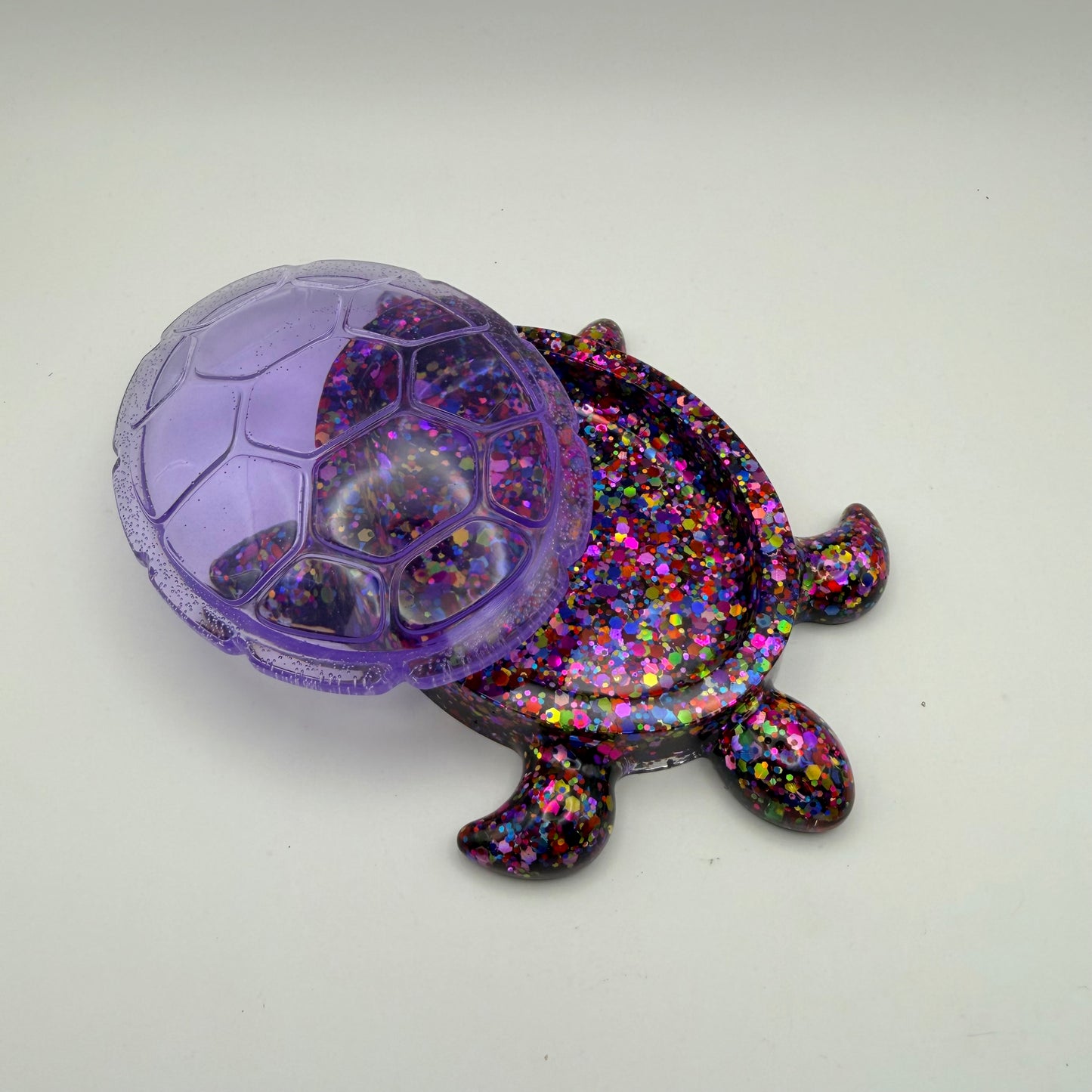 Purple Sea Turtle Dish with Lid