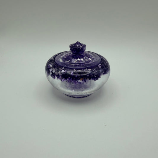 Small Container with Purple Stones
