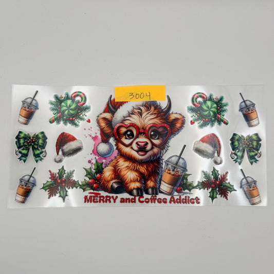highland cow merry and coffee addict