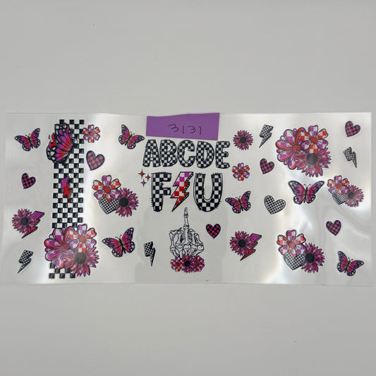 ABCDEFU checkered pink