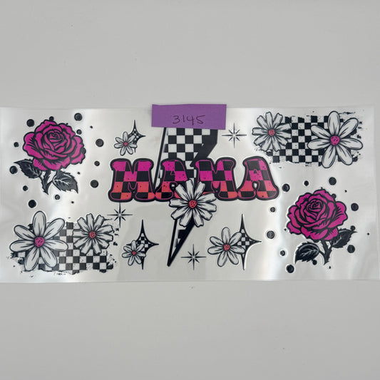 Checkered Mama lightning bolt