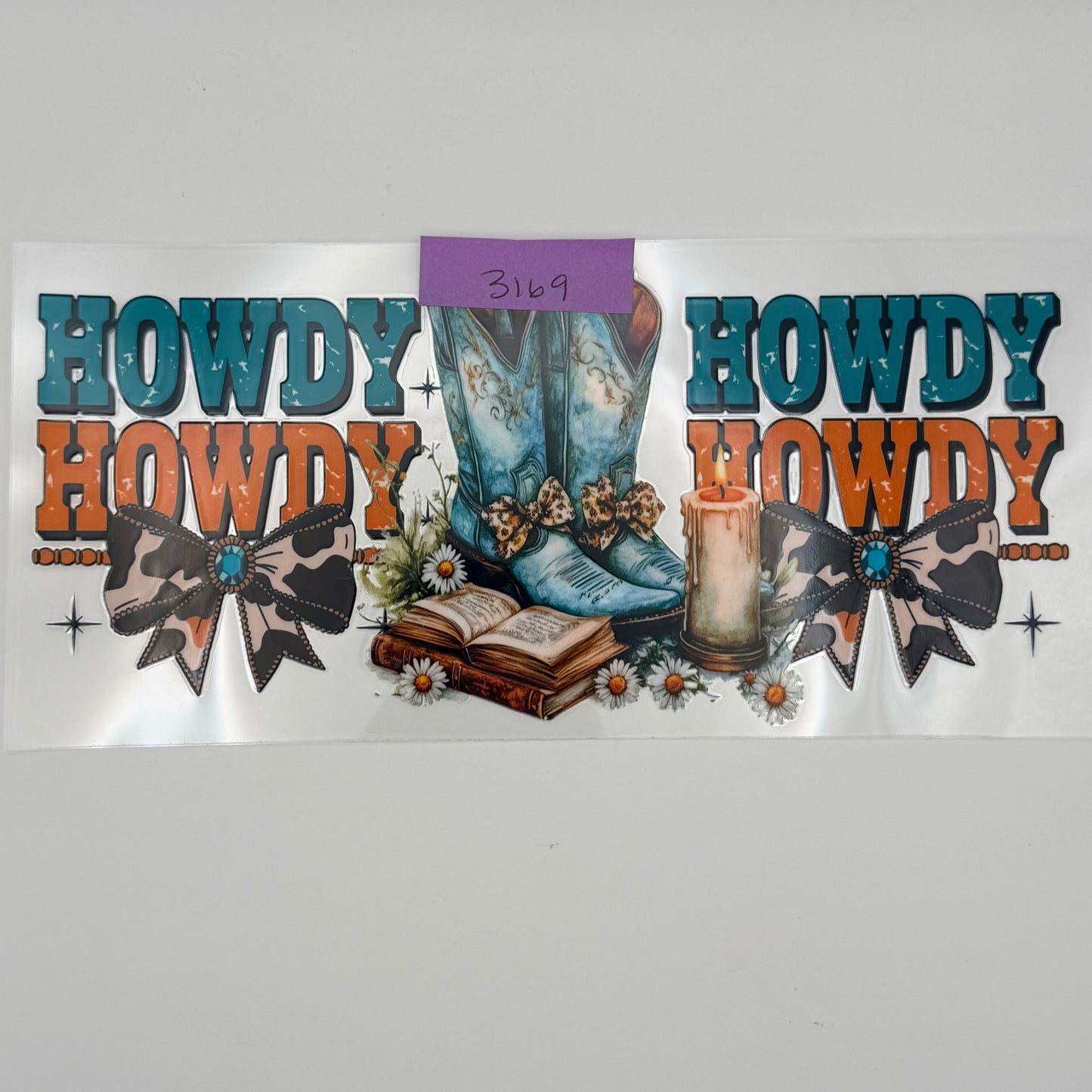 Blue boots with howdy howdy