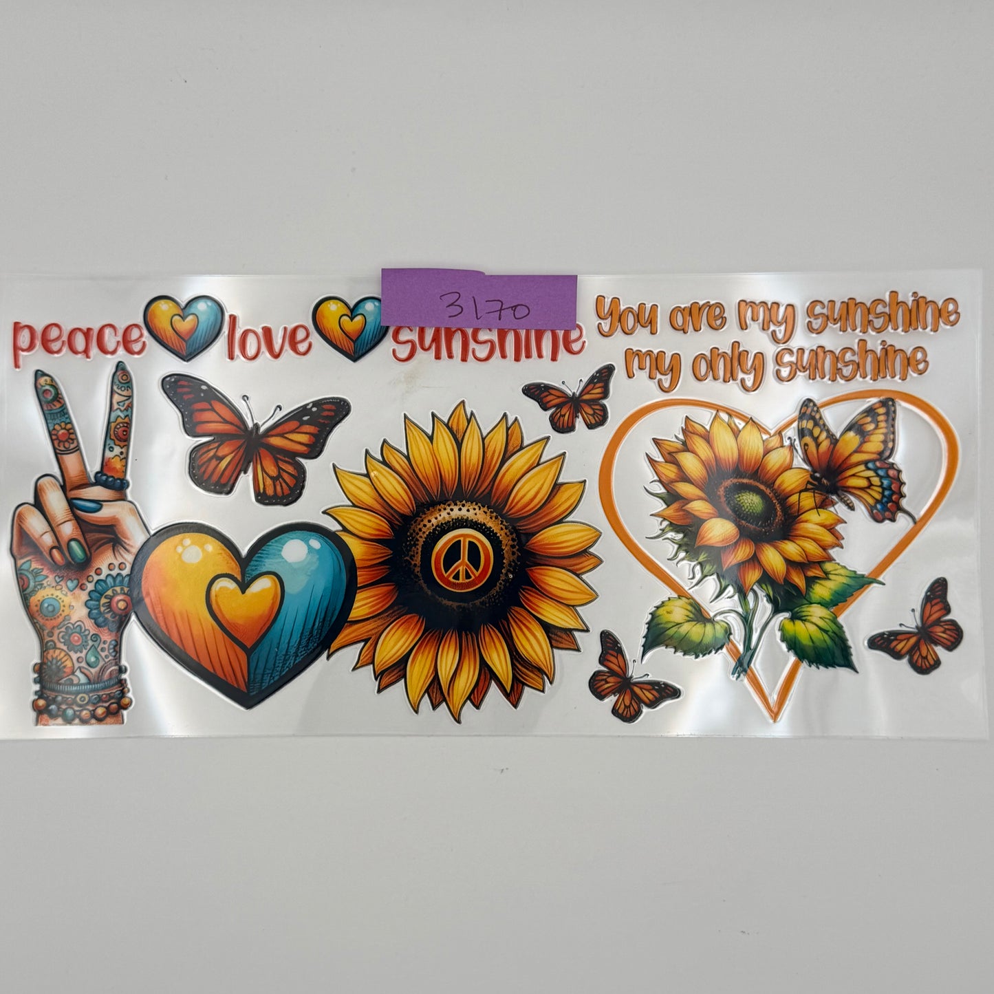 Peace love sunshine sunflowers