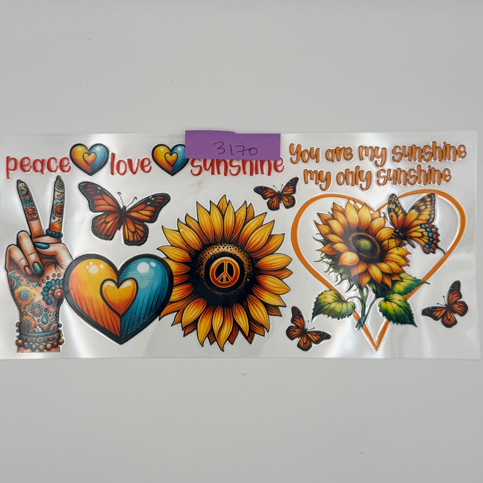 Peace love sunshine sunflowers