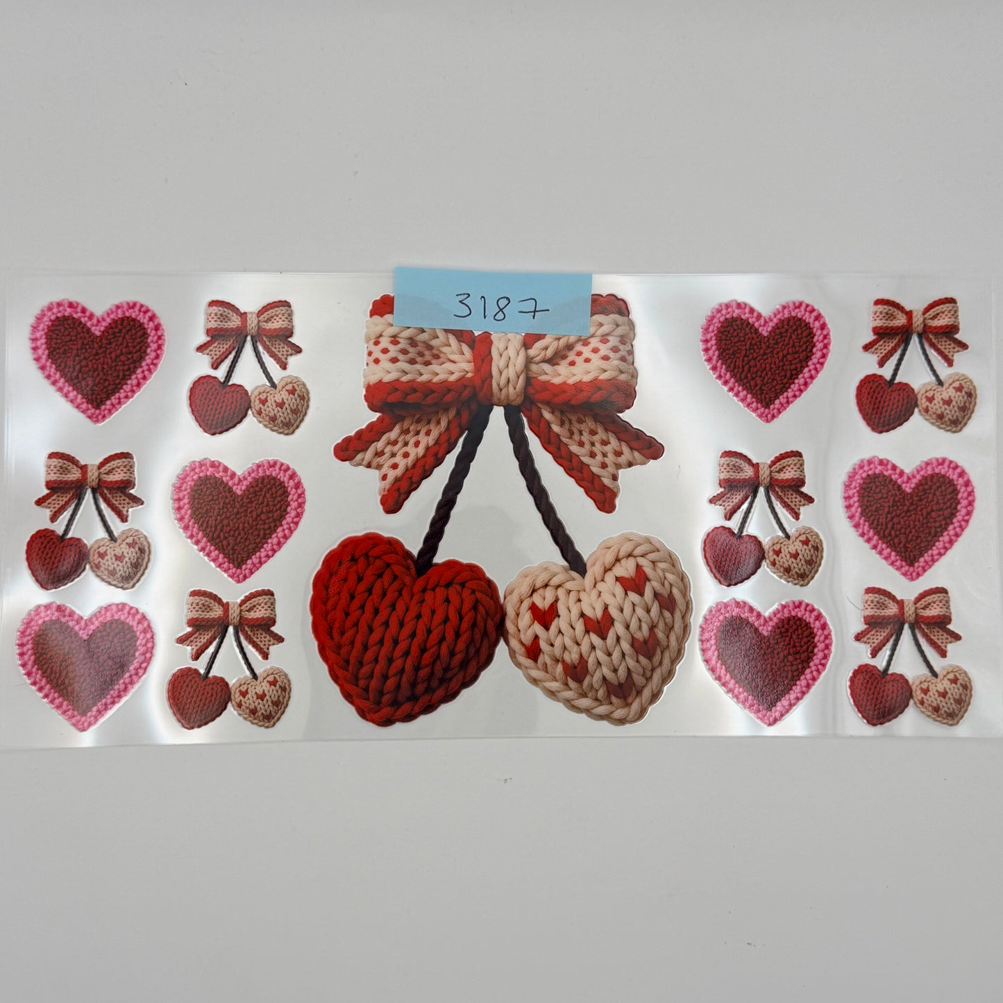 Crochet heart cherries