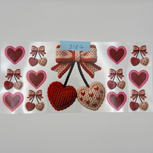 Crochet heart cherries