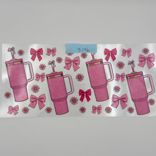 LV tumblers with bows and flowers