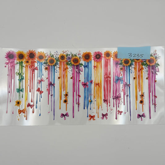 Paint drip sunflowers