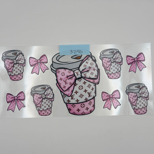 Pink and white LV coffee