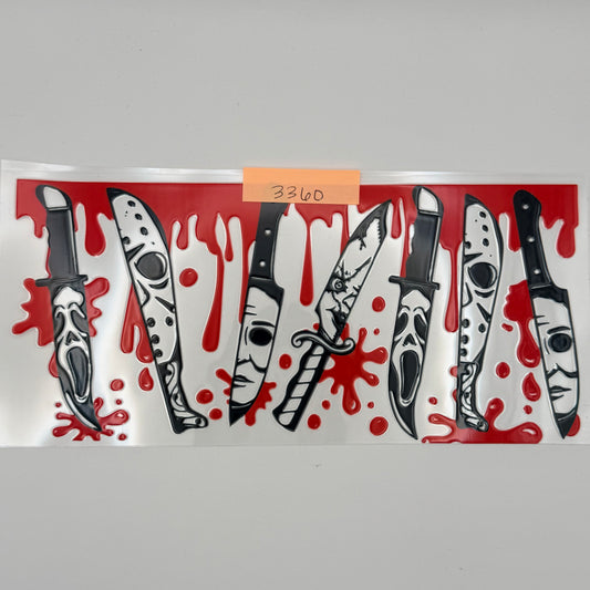 Blood drip knives horrow movie characters
