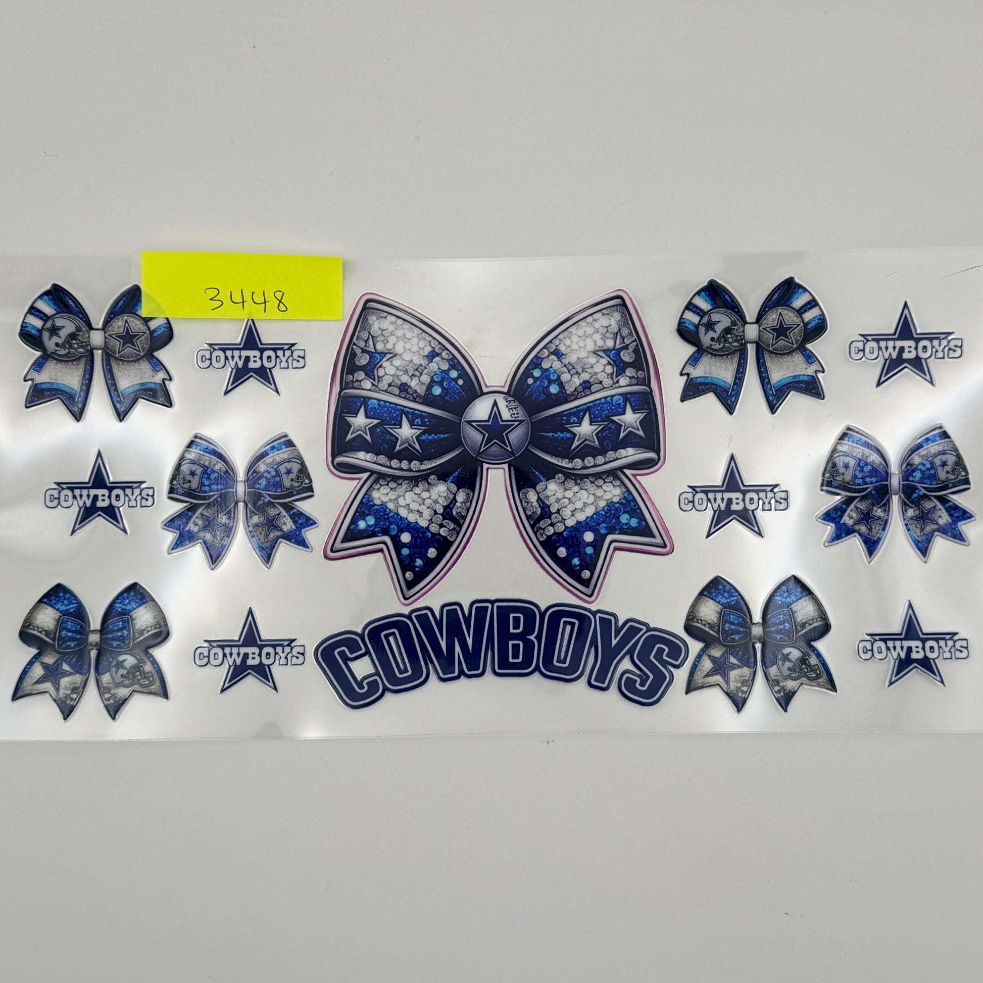 Dallas cowboys bow pink border
