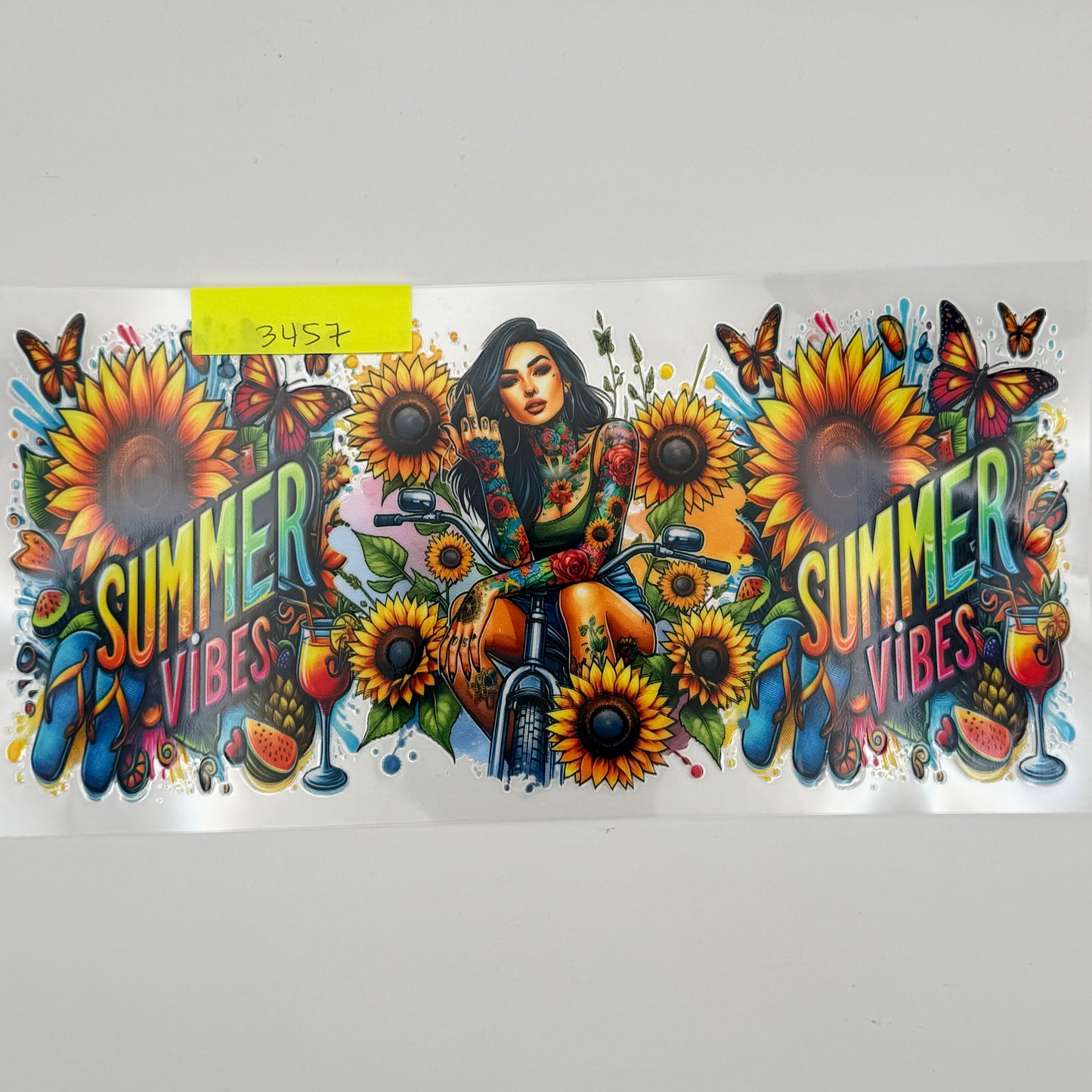Summer vibes tattooed woman