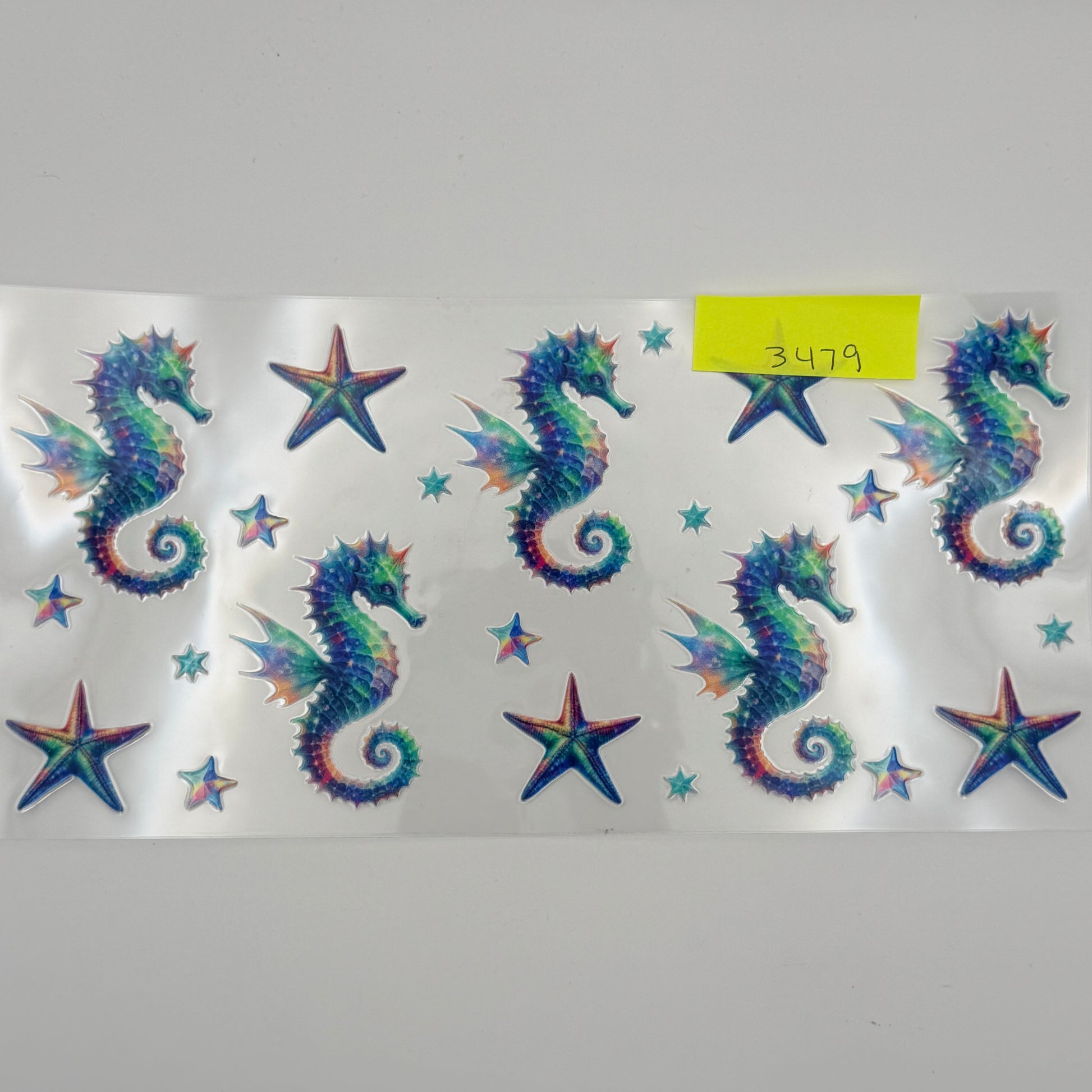 Colorful seahorses