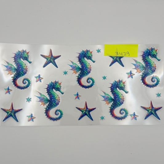 Colorful seahorses