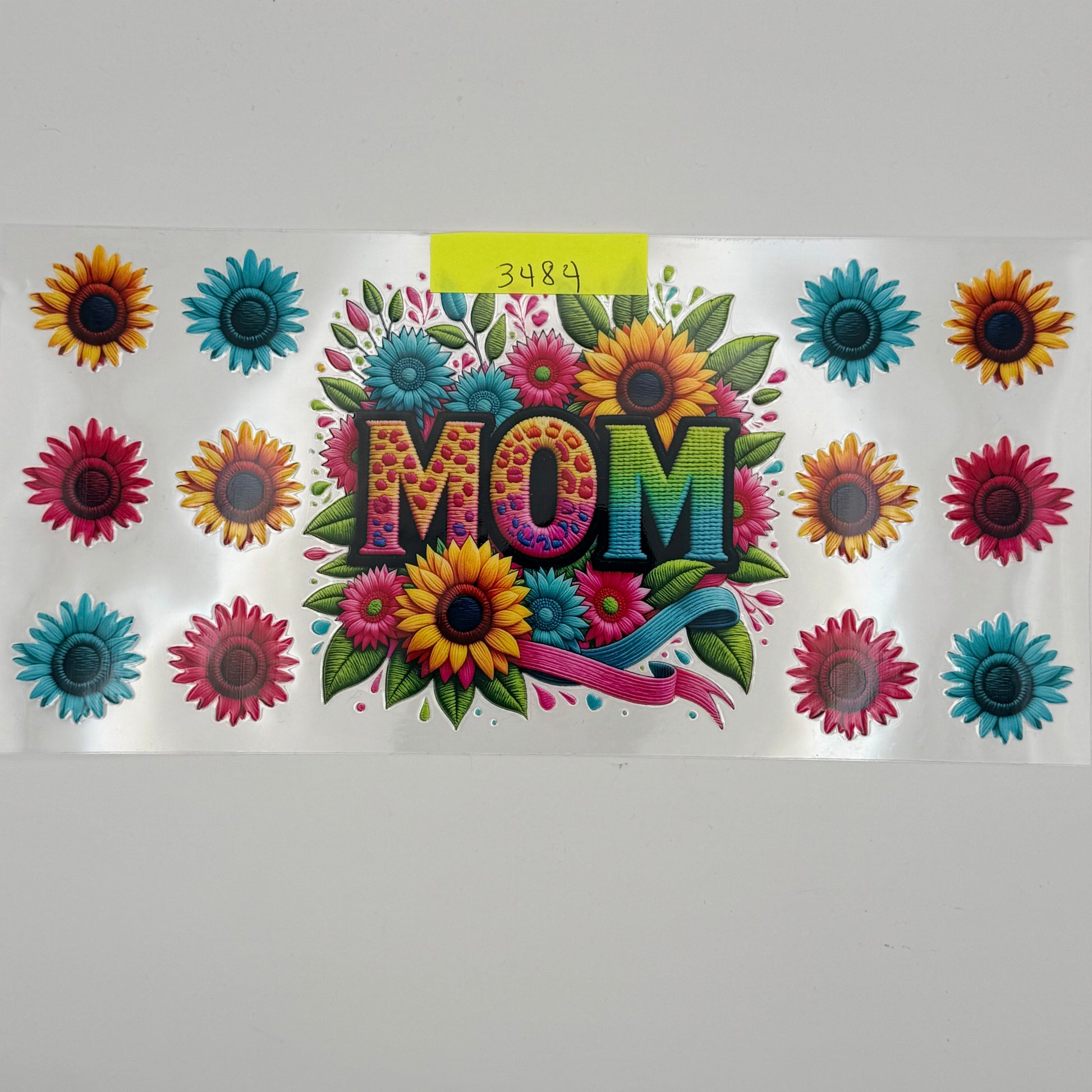 Mom with colorful flowers