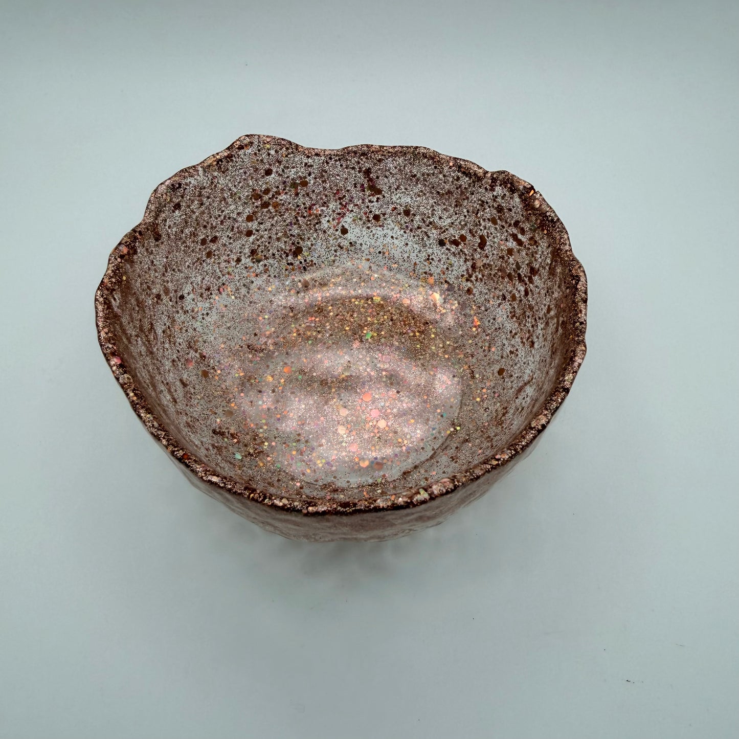 Sparkling Rose Gold Irregular Shaped Bowl